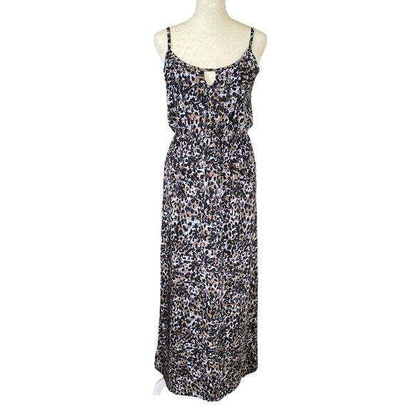 Eye Candy women's medium leopard print sleeveless stretchy maxi dress - Picture 1 of 11